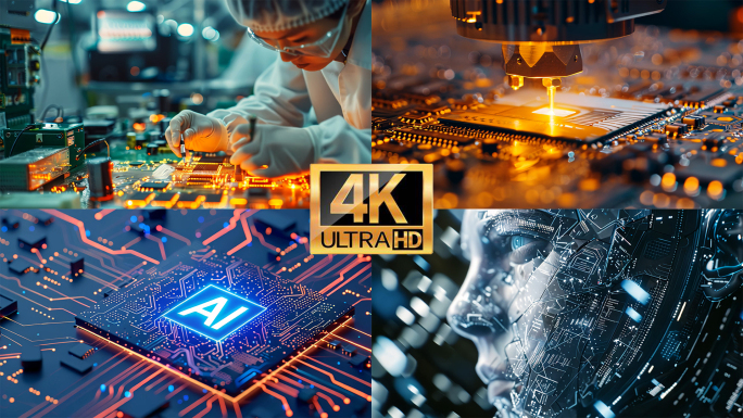 【4K】科技AI芯片机器人新质生产力制造