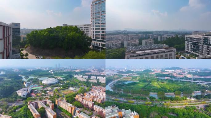 广州大学城航拍校园广州番禺区广东城市风景