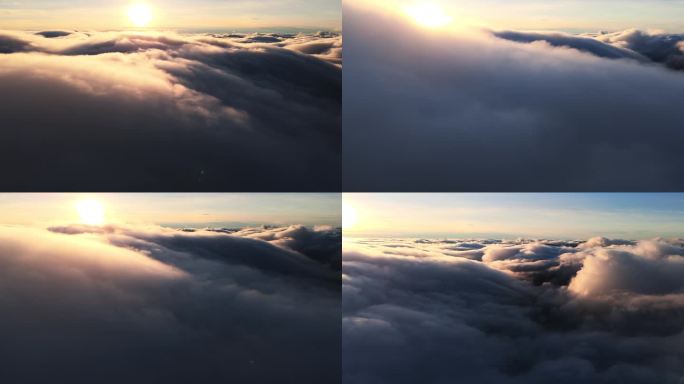 飞机视角 云层之上 天空