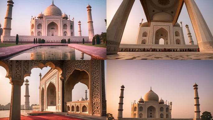 泰姬陵的清晨之美：印度壮丽古迹的航拍视角