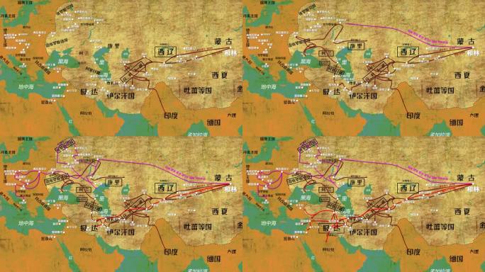4K蒙古三次西征高清路线图