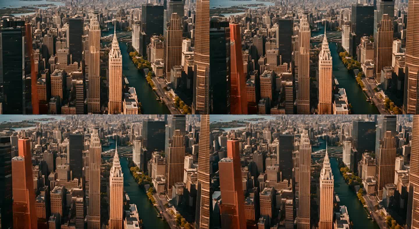 曼哈顿城市景观摩天大楼