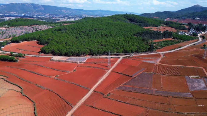 云南省楚雄州禄丰市罗次红土地风光航拍