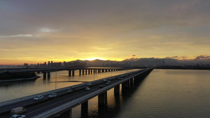 厦门十里长堤夕阳