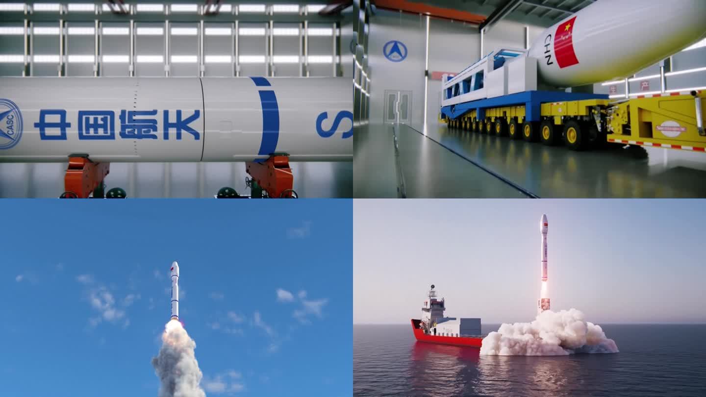 中国火箭神舟建造工厂从组装运输发射三维图形CG动画（选编）