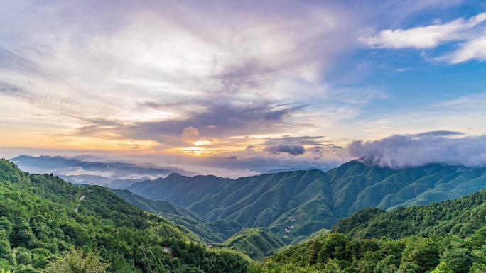 大山 绿美 日出云海 高山日出