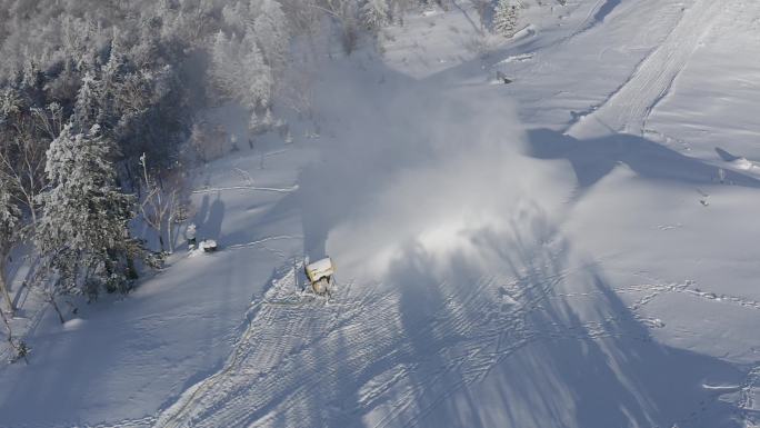 航拍吉林省吉林市永吉北大湖滑雪场雪景全景