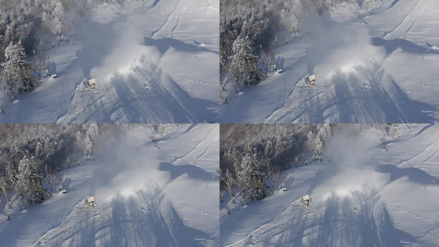 航拍吉林省吉林市永吉北大湖滑雪场雪景全景