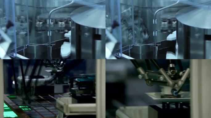 中国工厂自动化生产线机械臂近景特写多角度
