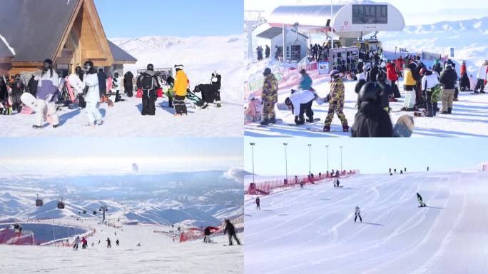 中国新年春节假期滑雪场游客热闹景象（选编）