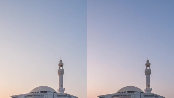 沙特阿拉伯海滨城市吉达地标海上清真寺延时