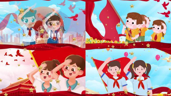 少年中国说-卡通背景