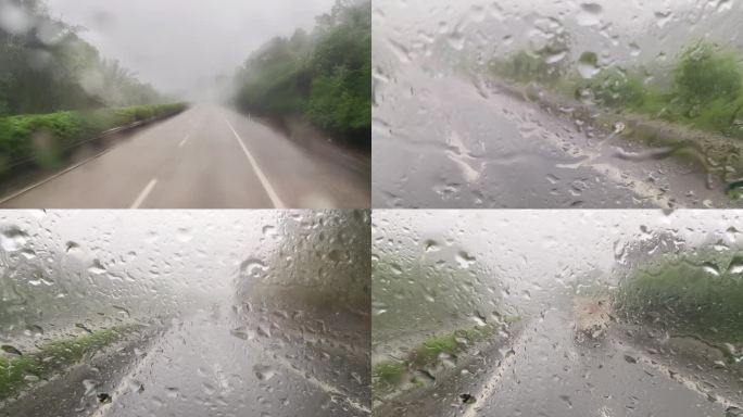 暴雨开车雨天开车下雨高速路高速公路雨中开