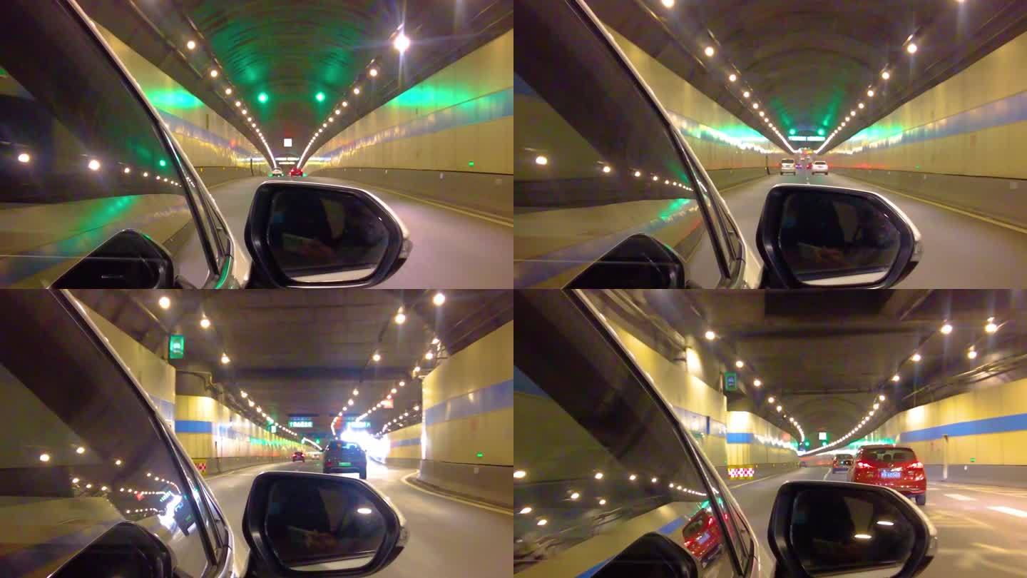 汽车在隧道里快速行驶视频素材延时摄影