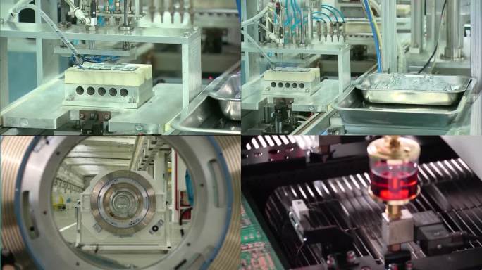 中国芯片工厂自动化生产线多角度