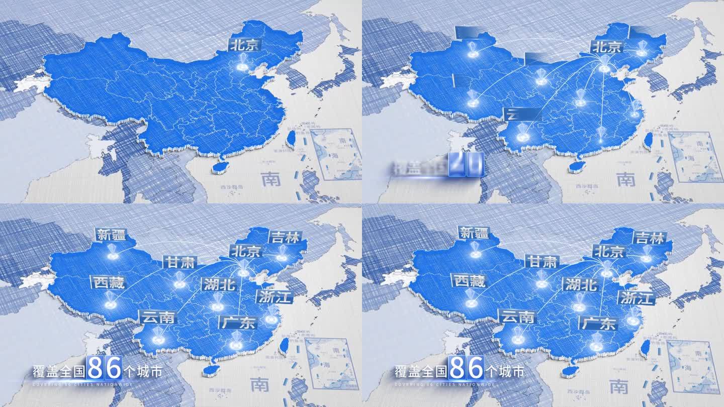 【原创】北京连线覆盖全国各区位地图包装