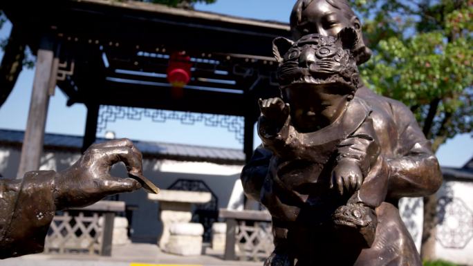 05春秋战国空镜 屋檐青瓦 饕餮纹 牌坊