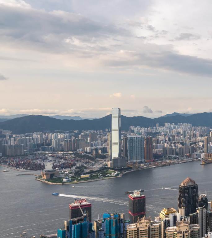 4K竖屏·香港维多利亚港城市风光延时合集