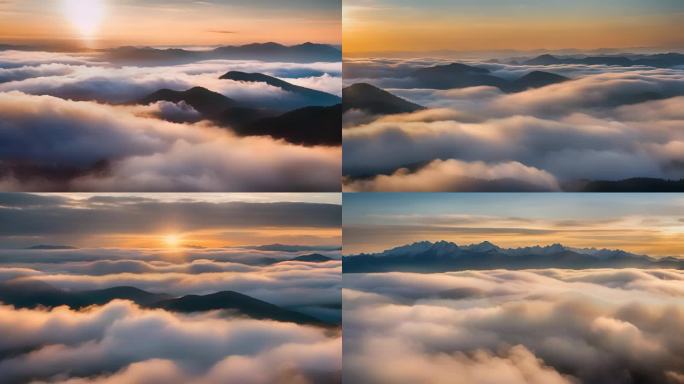 云海山川森林云大山风景云海云雾山水风光山