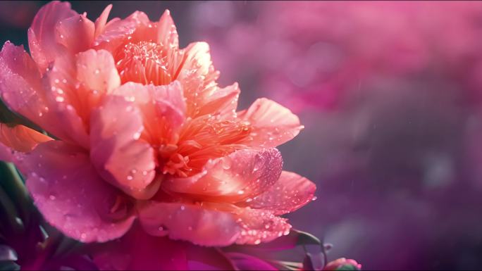 牡丹花 鲜花露珠 露水