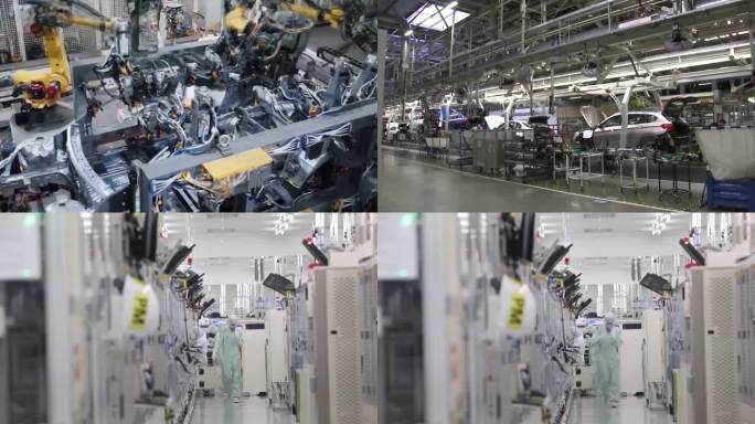 中国汽车厂汽车工业新能源汽车高科技自动化生产线流水线内部生产（选编）
