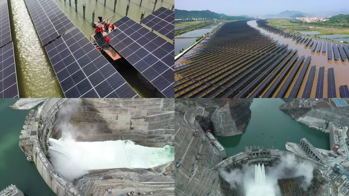 中国能源转型新能源炭中和碳达峰太阳能水利风力发电基础设施建设成果航拍（选编）