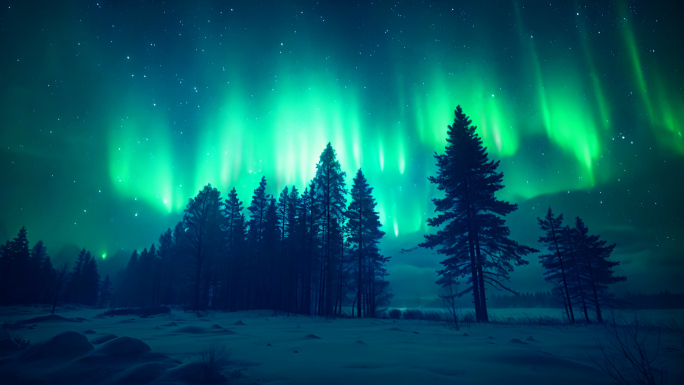 北极光北极夜空自然现象