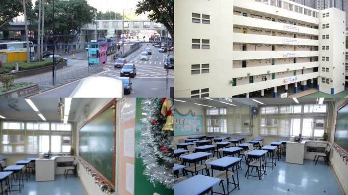 疫情下的中国香港街景学校教室（合集）