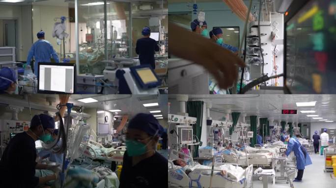 中国抗击新冠疫情医院医疗重症监护医生护士工作场景（选编）