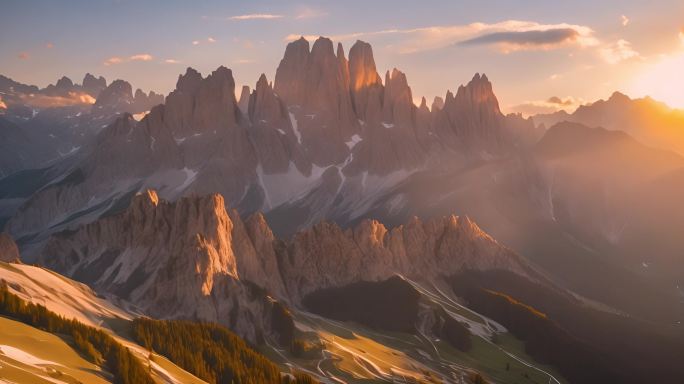 意大利高山上的日出云海：壮丽的晨曦奇观