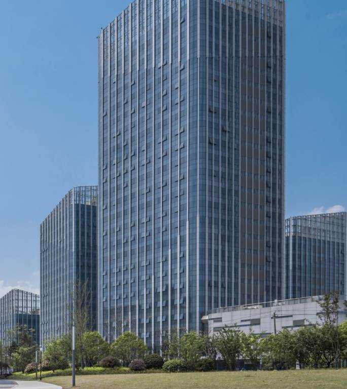 杭州钱塘区第一高楼东部湾总部大楼竖屏延时