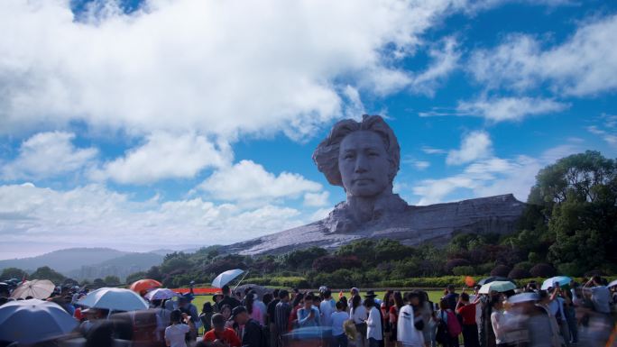 橘子洲头青年毛主席雕像延时