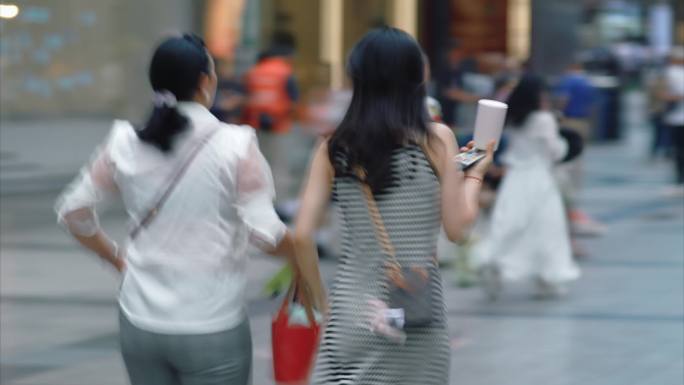 慢门人群重庆街头