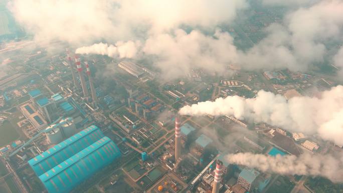 4K工业烟囱环境污染碳排放