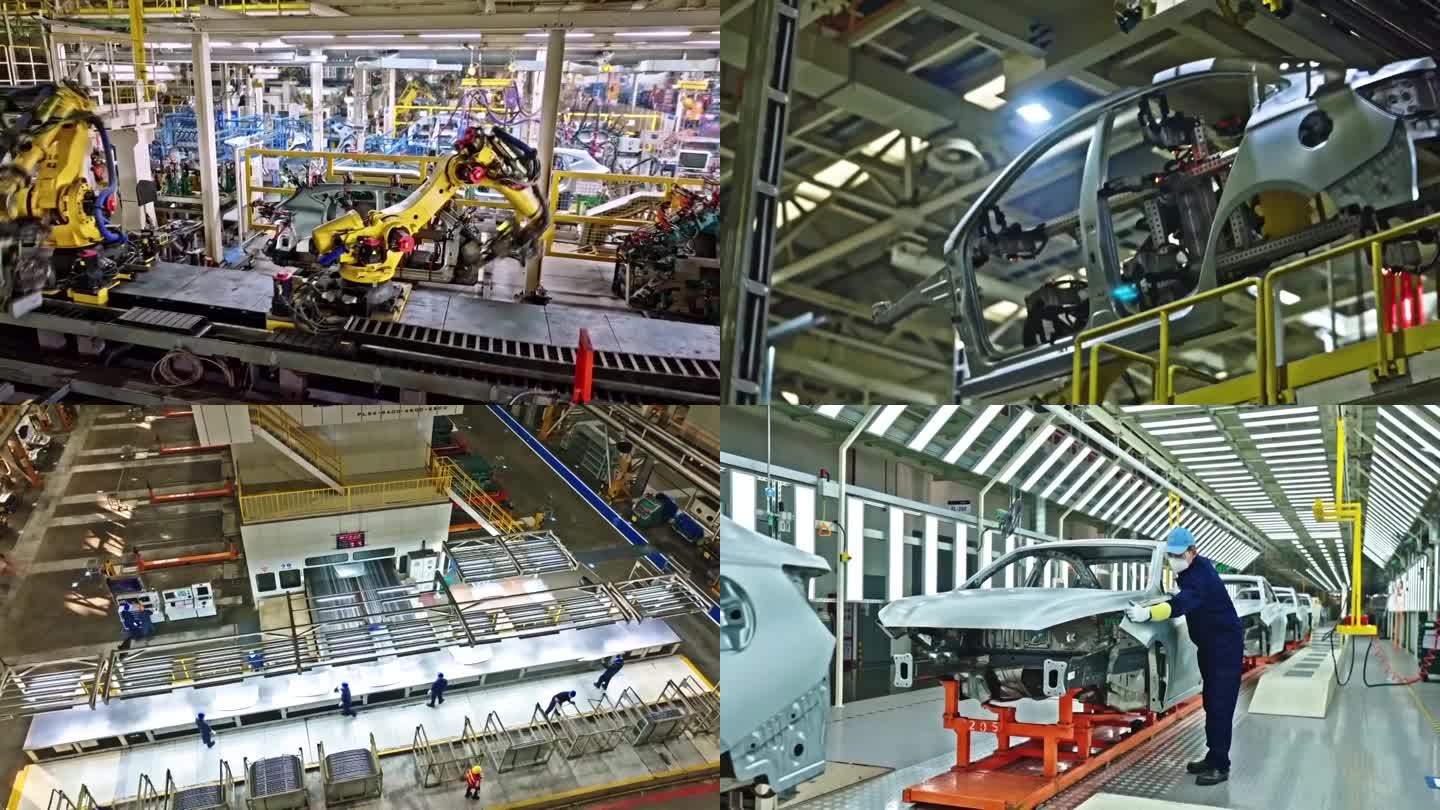 中国新能源汽车工业工厂高科技自动化生产线流水线内部生产（选编）