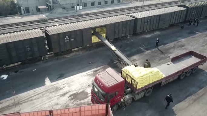 中国的粮食支援高铁运输多角度航拍（合集）