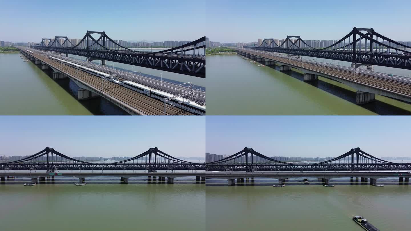 高铁驶过杭州彭埠大桥