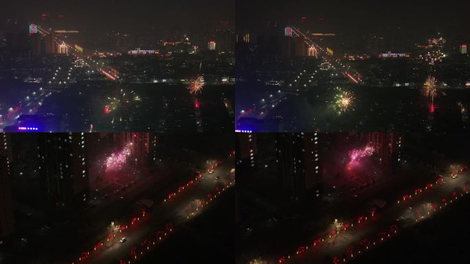 4K航拍过年烟花