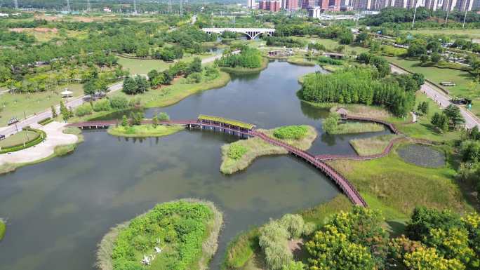 长沙县星沙松雅湖航拍