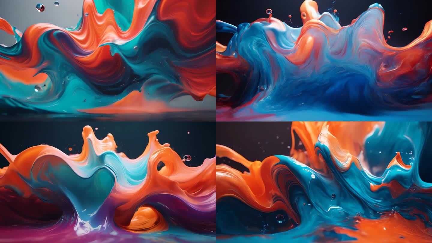 抽象视觉艺术绚丽创意色彩流体纹理背景