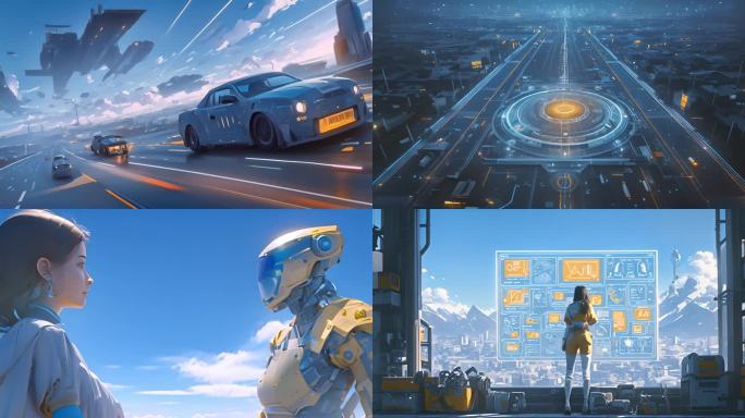 人工智能未来科技生活场景动画
