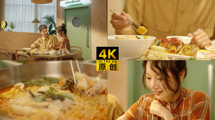 情侣在餐厅吃饭