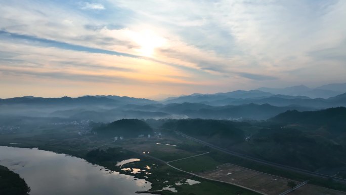 皖南山水云海日出4K航拍-10