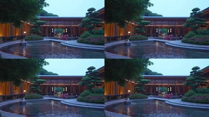 中式庭院夜景