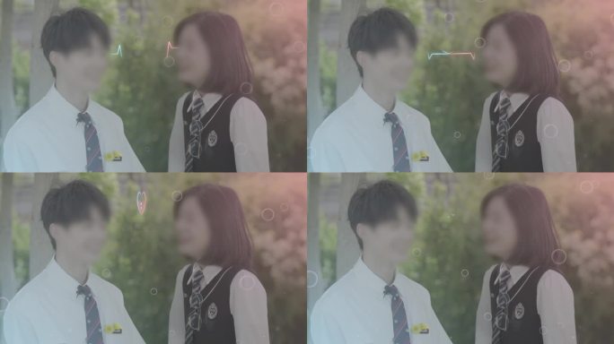 恋综中男女一见钟情氛围动画模版