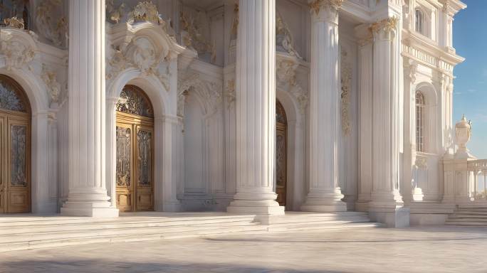 8K超宽屏欧式神圣宫殿宫廷艺术概念背景