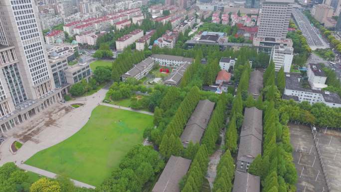 上海市复旦大学邯郸校区航拍校园风景风光素