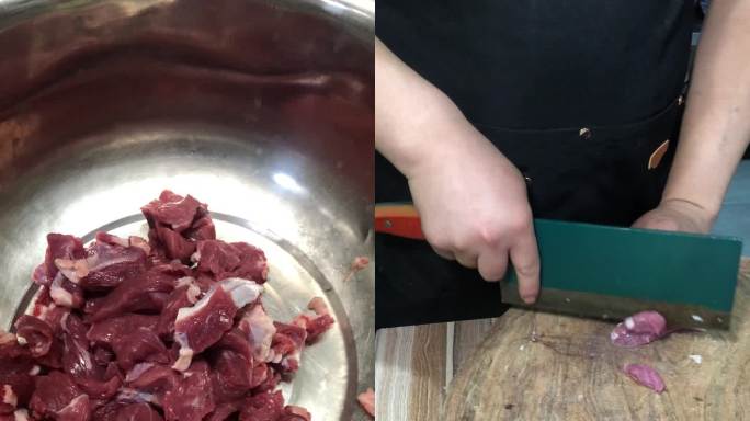 烤串原始素材切肉串肉烤肉竖版9比16