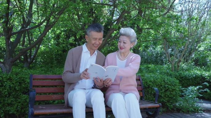 退休生活 长椅 公园 读书