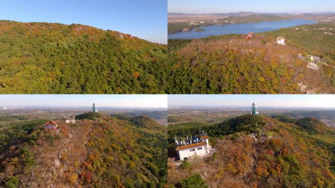 山顶山峰树林航拍